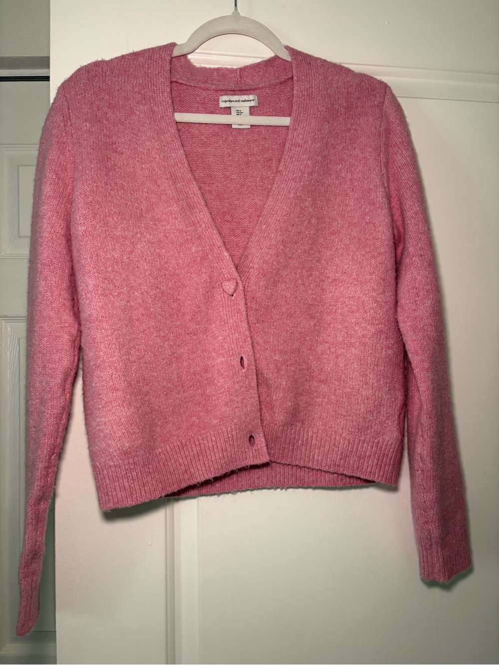 Marshall’s Pink Cardigan Soft Knit Cozy Sweater Size S